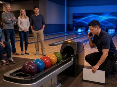 Bowling Ball Return Stops: Keep Hands Out and Call Alley Staff